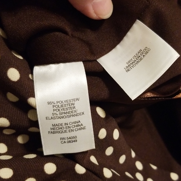Jones Studio brown polka dot dress sz 10 - Picture 3 of 3